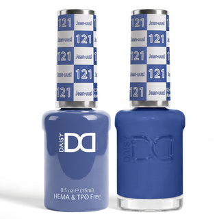 DND HEMA & TPO Free Gel Nail Polish Duo - 121 - Jean Uus! - Blue Colors - 0.5 oz