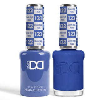 DND HEMA & TPO Free Gel Nail Polish Duo - 122 - Denim High Heels - Blue Colors - 0.5 oz