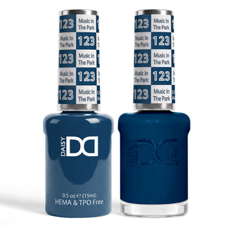 DND HEMA & TPO Free Gel Nail Polish Duo - 123 - Music In The Park - Blue Colors - 0.5 oz