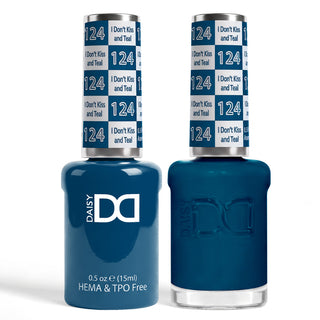 DND HEMA & TPO Free Gel Nail Polish Duo - 124 - I Don't Kiss And Teal - Blue Colors - 0.5 oz
