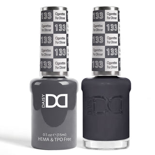 DND HEMA & TPO Free Gel Nail Polish Duo - 133 - Cigarettes For Dinner - Gray Colors - 0.5 oz