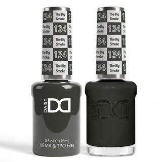 DND HEMA & TPO Free Gel Nail Polish Duo - 134 - The Big Smoke - Black Colors - 0.5 oz