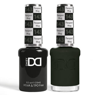 DND HEMA & TPO Free Gel Nail Polish Duo - 143 - Passport Mug - Black Colors - 0.5 oz