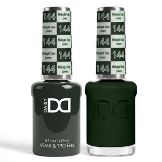 DND HEMA & TPO Free Gel Nail Polish Duo - 144 - Midnight Train Lovers - Black Colors - 0.5 oz