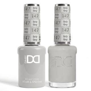 DND HEMA & TPO Free Gel Nail Polish Duo - 147 - Early Grey - Gray Colors - 0.5 oz