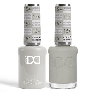 DND HEMA & TPO Free Gel Nail Polish Duo - 154 - Creme De La Crumb - Gray Colors - 0.5 oz