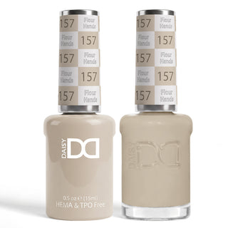 DND HEMA & TPO Free Gel Nail Polish Duo - 157 - Flour Hands - Beige Colors - 0.5 oz