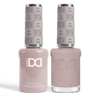 DND HEMA & TPO Free Gel Nail Polish Duo - 172 - Pan Ducle - Gray Colors - 0.5 oz