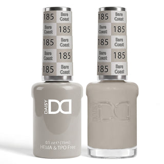 DND HEMA & TPO Free Gel Nail Polish Duo - 185 - Bare Coast - Gray Colors - 0.5 oz