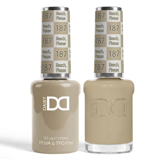 DND HEMA & TPO Free Gel Nail Polish Duo - 187 - Beach, Please - Brown Colors - 0.5 oz
