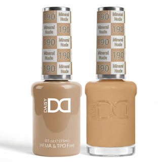 DND HEMA & TPO Free Gel Nail Polish Duo - 190 - Mineral Nude - Brown Colors - 0.5 oz