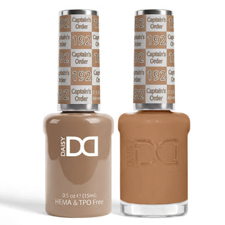 DND HEMA & TPO Free Gel Nail Polish Duo - 192 - Captain's Order - Brown Colors - 0.5 oz
