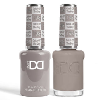 DND HEMA & TPO Free Gel Nail Polish Duo - 198 - Catch Of The Day - Gray Colors - 0.5 oz