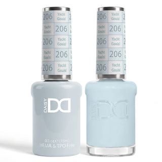 DND HEMA & TPO Free Gel Nail Polish Duo - 206 - Yacht Goals! - White Colors - 0.5 oz