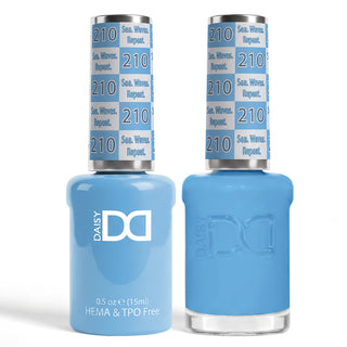 DND HEMA & TPO Free Gel Nail Polish Duo - 210 - Sea. Waves. Repeat - Blue Colors - 0.5 oz