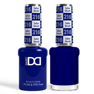 DND HEMA & TPO Free Gel Nail Polish Duo - 216 - Sailon Mouth - Blue Colors - 0.5 oz