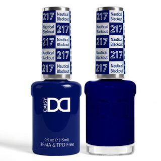 DND HEMA & TPO Free Gel Nail Polish Duo - 217 - Nautical Blackout - Blue Colors - 0.5 oz