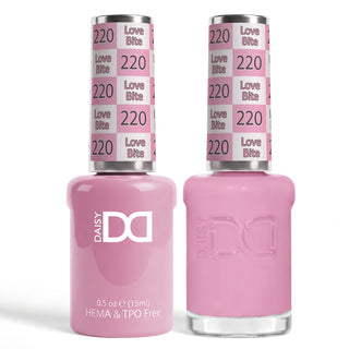 DND HEMA & TPO Free Gel Nail Polish Duo - 220 - Love Bite - Pink Colors - 0.5 oz
