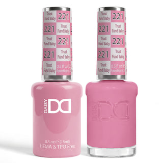 DND HEMA & TPO Free Gel Nail Polish Duo - 221 - Trust Fund Baby - Pink Colors - 0.5 oz