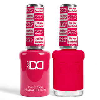 DND HEMA & TPO Free Gel Nail Polish Duo - 227 - Hot New Bombshell - Pink Colors - 0.5 oz