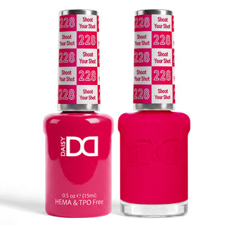DND HEMA & TPO Free Gel Nail Polish Duo - 228 - Shoot Your Shot - Pink Colors - 0.5 oz