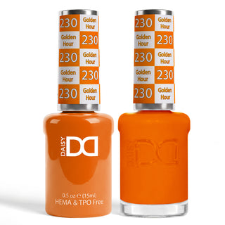 DND HEMA & TPO Free Gel Nail Polish Duo - 230 - Golden Hour - Orange Colors - 0.5 oz
