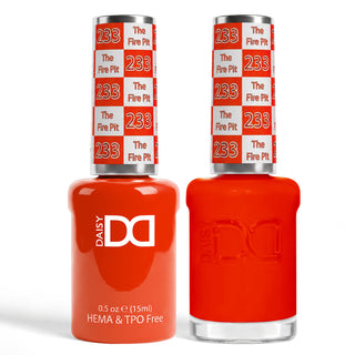 DND HEMA & TPO Free Gel Nail Polish Duo - 233 - The Fire Pit - Red Colors - 0.5 oz