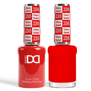 DND HEMA & TPO Free Gel Nail Polish Duo - 236 - Cherry Rocket - Red Colors - 0.5 oz