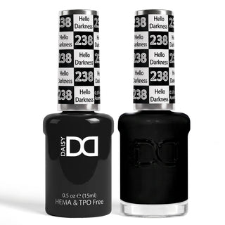 DND HEMA & TPO Free Gel Nail Polish Duo - 238 - Hello Darkness - Black Colors - 0.5 oz