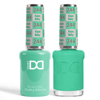 DND HEMA & TPO Free Gel Nail Polish Duo - 244 - Aqua Baby - Green Colors - 0.5 oz