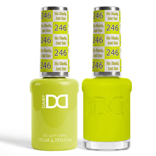 DND HEMA & TPO Free Gel Nail Polish Duo - 246 - No Shape, Just Sun - Yellow Colors - 0.5 oz