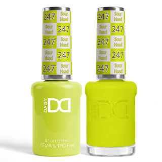 DND HEMA & TPO Free Gel Nail Polish Duo - 247 - Sour Head - Yellow Colors - 0.5 oz