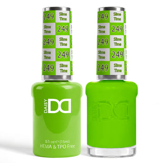 DND HEMA & TPO Free Gel Nail Polish Duo - 249 - Slime Time - Green Colors - 0.5 oz