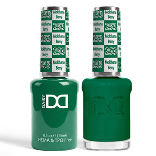 DND HEMA & TPO Free Gel Nail Polish Duo - 253 - Mokihana Berry - Green Colors - 0.5 oz