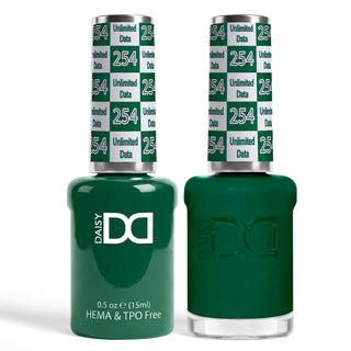 DND HEMA & TPO Free Gel Nail Polish Duo - 254 - Unlimited Data - Green Colors - 0.5 oz