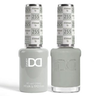 DND HEMA & TPO Free Gel Nail Polish Duo - 255 - All Buttoned Up - Gray Colors - 0.5 oz