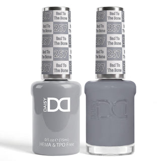 DND HEMA & TPO Free Gel Nail Polish Duo - 257 - Bad To The Bone - Gray Colors - 0.5 oz