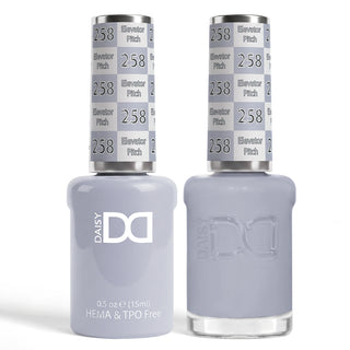 DND HEMA & TPO Free Gel Nail Polish Duo - 258 - Elevator Pitch - Gray Colors - 0.5 oz