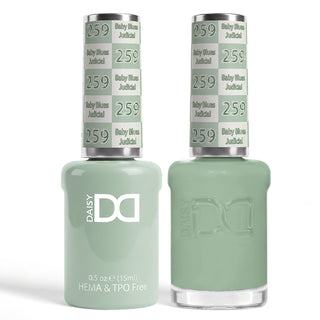 DND HEMA & TPO Free Gel Nail Polish Duo - 259 - Baby Blues Judicial - Green Colors - 0.5 oz