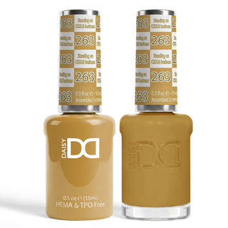 DND HEMA & TPO Free Gel Nail Polish Duo - 263 - Standing On Csulb Business - Yellow Colors - 0.5 oz