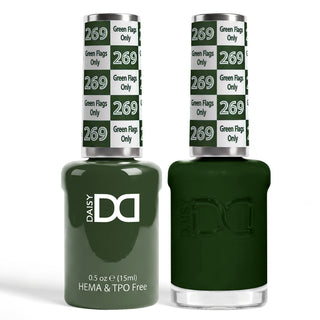 DND HEMA & TPO Free Gel Nail Polish Duo - 269 - Green Flags Only - Green Colors - 0.5 oz