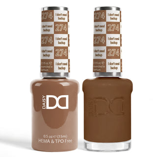 DND HEMA & TPO Free Gel Nail Polish Duo - 274 - I Don't Need Backup - Brown Colors - 0.5 oz