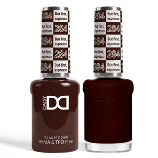 DND HEMA & TPO Free Gel Nail Polish Duo - 284 - But First Espresso - Brown Colors - 0.5 oz