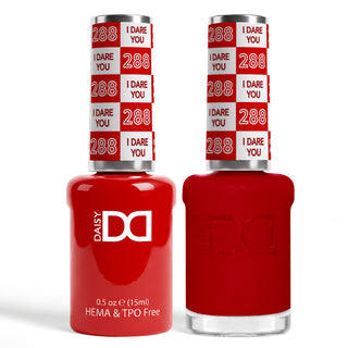 DND HEMA & TPO Free Gel Nail Polish Duo - 288 - I Dare You - Red Colors - 0.5 oz