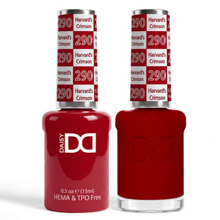 DND HEMA & TPO Free Gel Nail Polish Duo - 290 - Harvard's Crimson - Red Colors - 0.5 oz