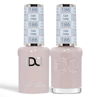 DND HEMA & TPO Free Gel Nail Polish Duo - 186 - Cast Away - Gray Colors - 0.5 oz