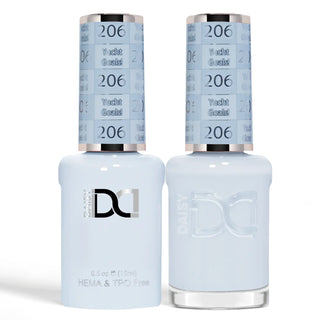 DND HEMA & TPO Free Gel Nail Polish Duo - 206 - Yacht Goals! - White Colors - 0.5 oz