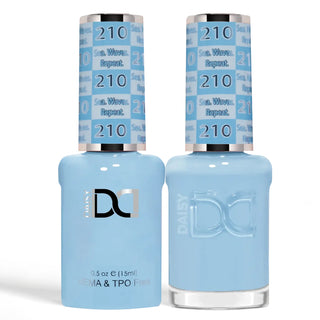 DND HEMA & TPO Free Gel Nail Polish Duo - 210 - Sea. Waves. Repeat - Blue Colors - 0.5 oz