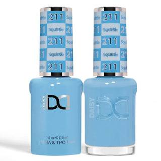 DND HEMA & TPO Free Gel Nail Polish Duo - 211 - Squirtle - Blue Colors - 0.5 oz