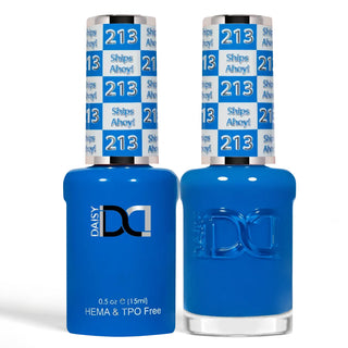 DND HEMA & TPO Free Gel Nail Polish Duo - 213 - Ships Ahoy! - Blue Colors - 0.5 oz